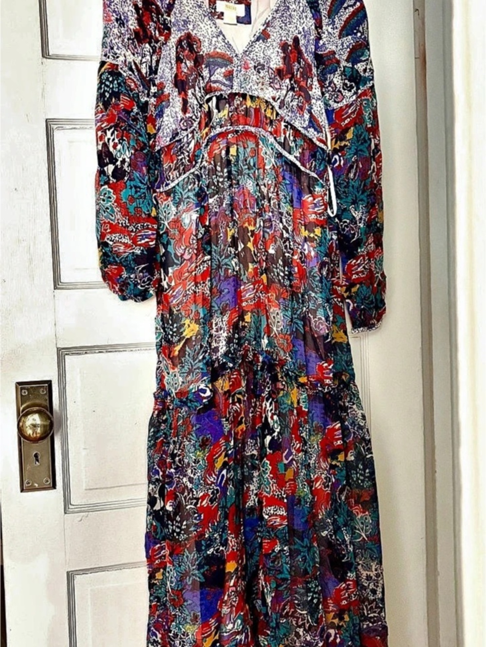 Maeve Floral Maxi Dress in Multicolor Size Small